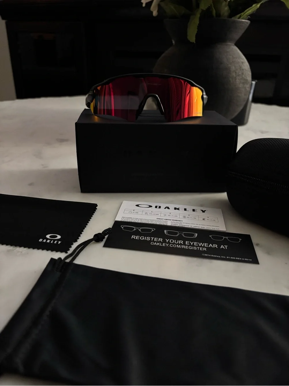 Oakley Radar Path Sunglasses Black Frame with Ruby-Orange Prizm Lens